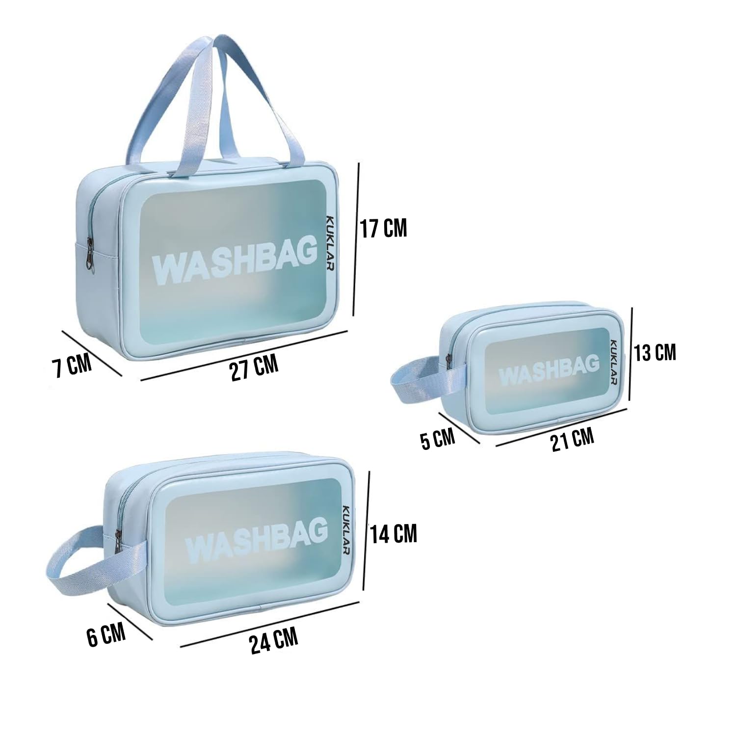 KUKLAR Wash Bag Pouch for Travel Kit Toiletry Bag Cosmetic Bag Make Up Box for Brushes Accessories with Handle Large Capacity Translucent Waterproof Travel Storage